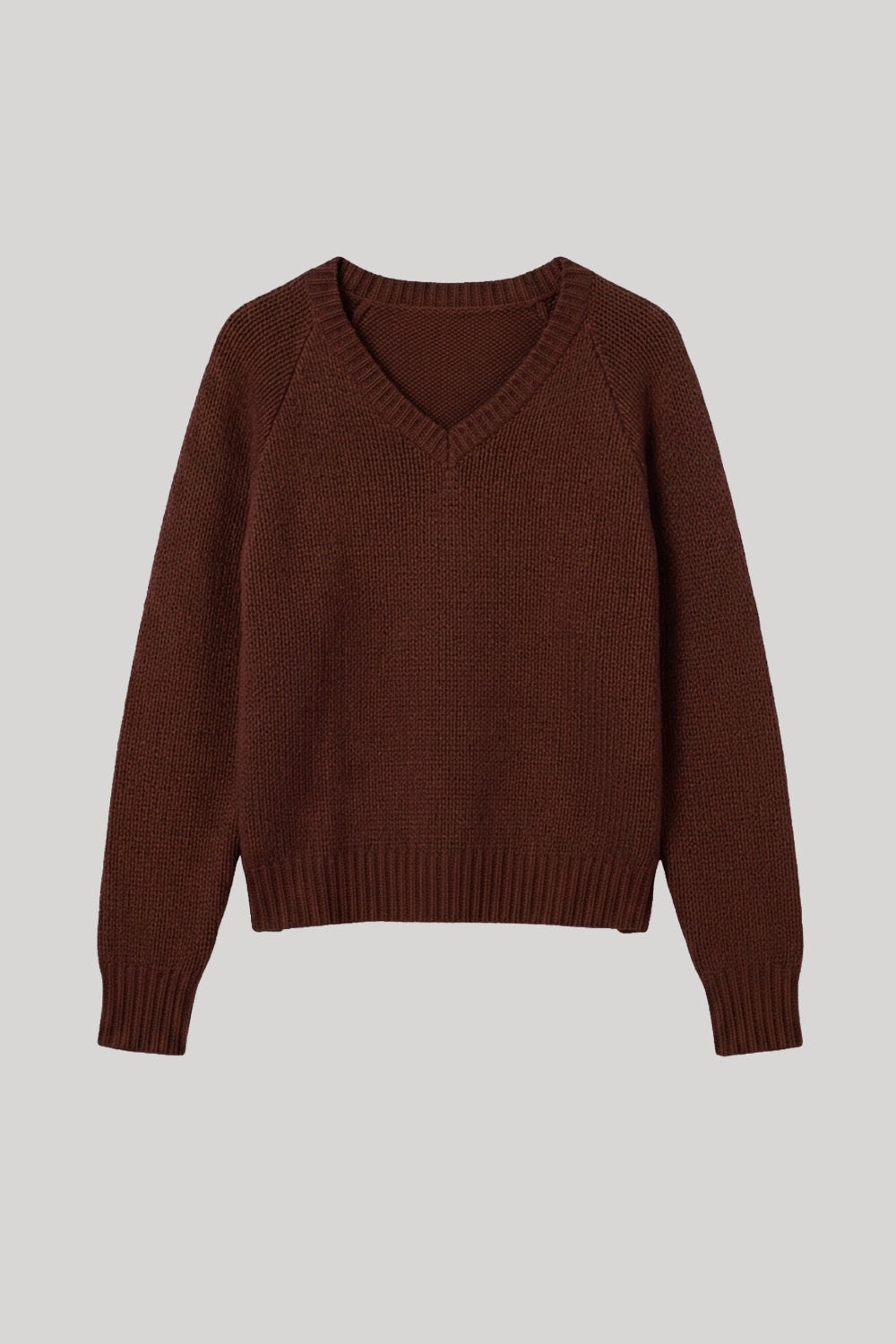 Brown v neck sweater