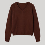 Brown v neck sweater