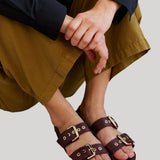 Jamie Haller | The Double Buckle Sandal in Oxblood