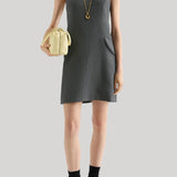 Jil Sander | Silk Blend Mini Dress in Anthracite