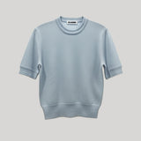 Jil Sander | Wool Crewneck Short Sleeve Jumper in Quarry