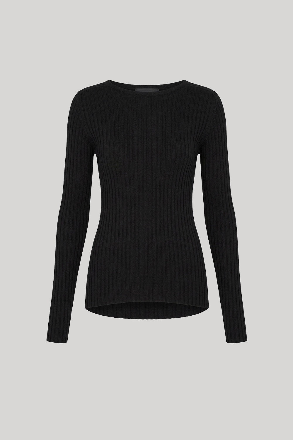 Black ribbed crewneck