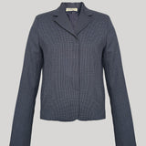 Kallmeyer | Iman Shrunken Blazer in Navy Houndstooth