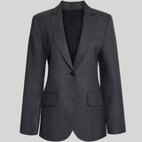 Kallmeyer | Raquel Single Breasted Blazer in Grey Plaid