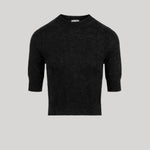 A black short-sleeve crewneck knit