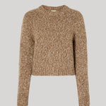 Long sleeve knit sweater in beige
