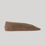 Taupe suede slipper