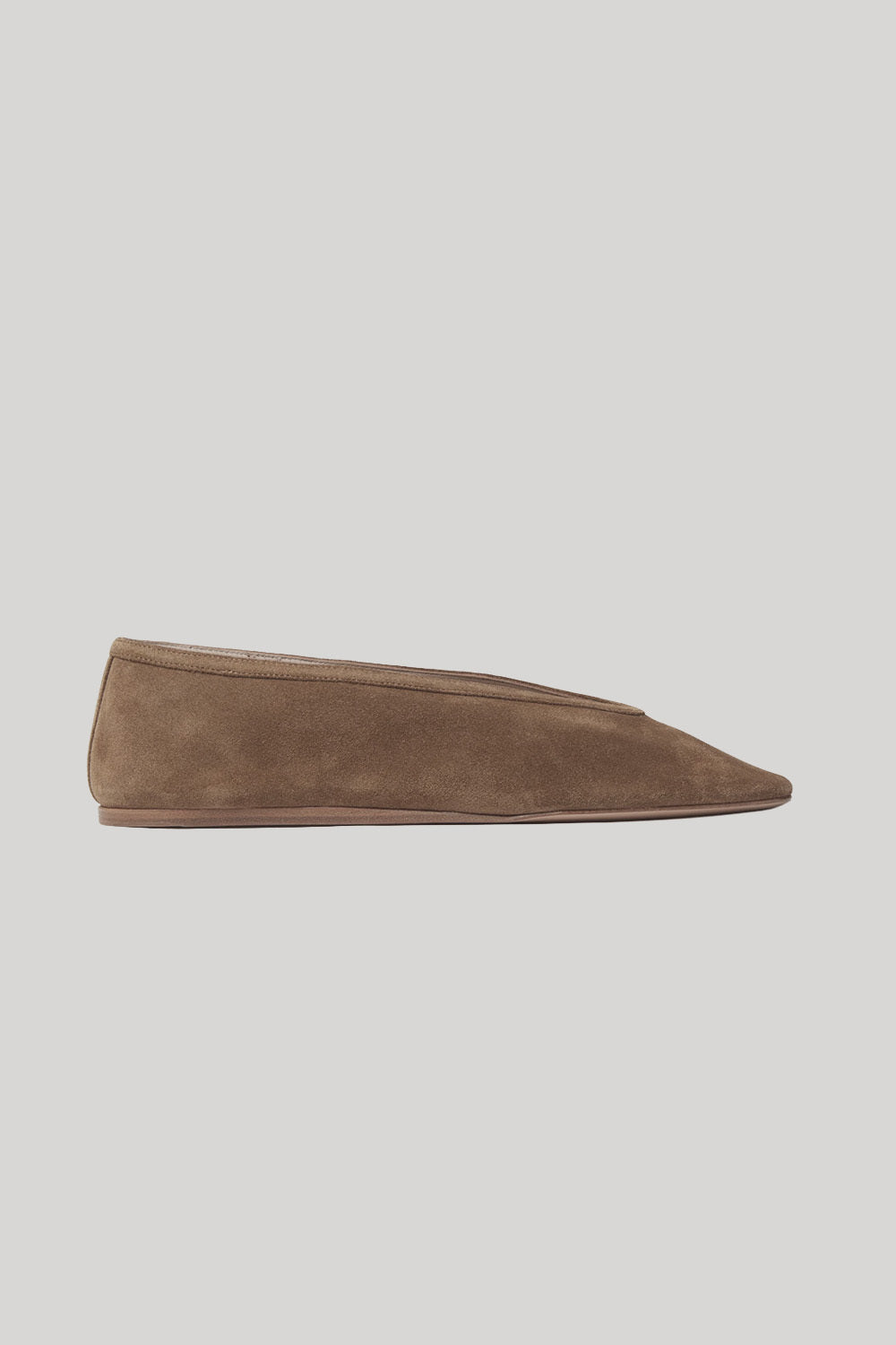 Taupe suede slipper