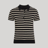 Nili Lotan | Leanna Cashmere Striped Polo Shirt