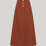 Le Kasha | Farafra Linen Skirt in Harrisa