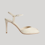 Le Monde Beryl | Valetta Peep Toe in Ecru Suede