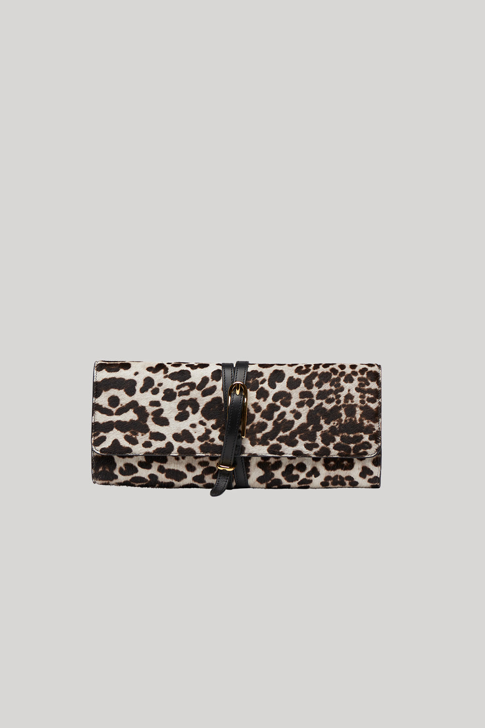 Leopard belted clutch