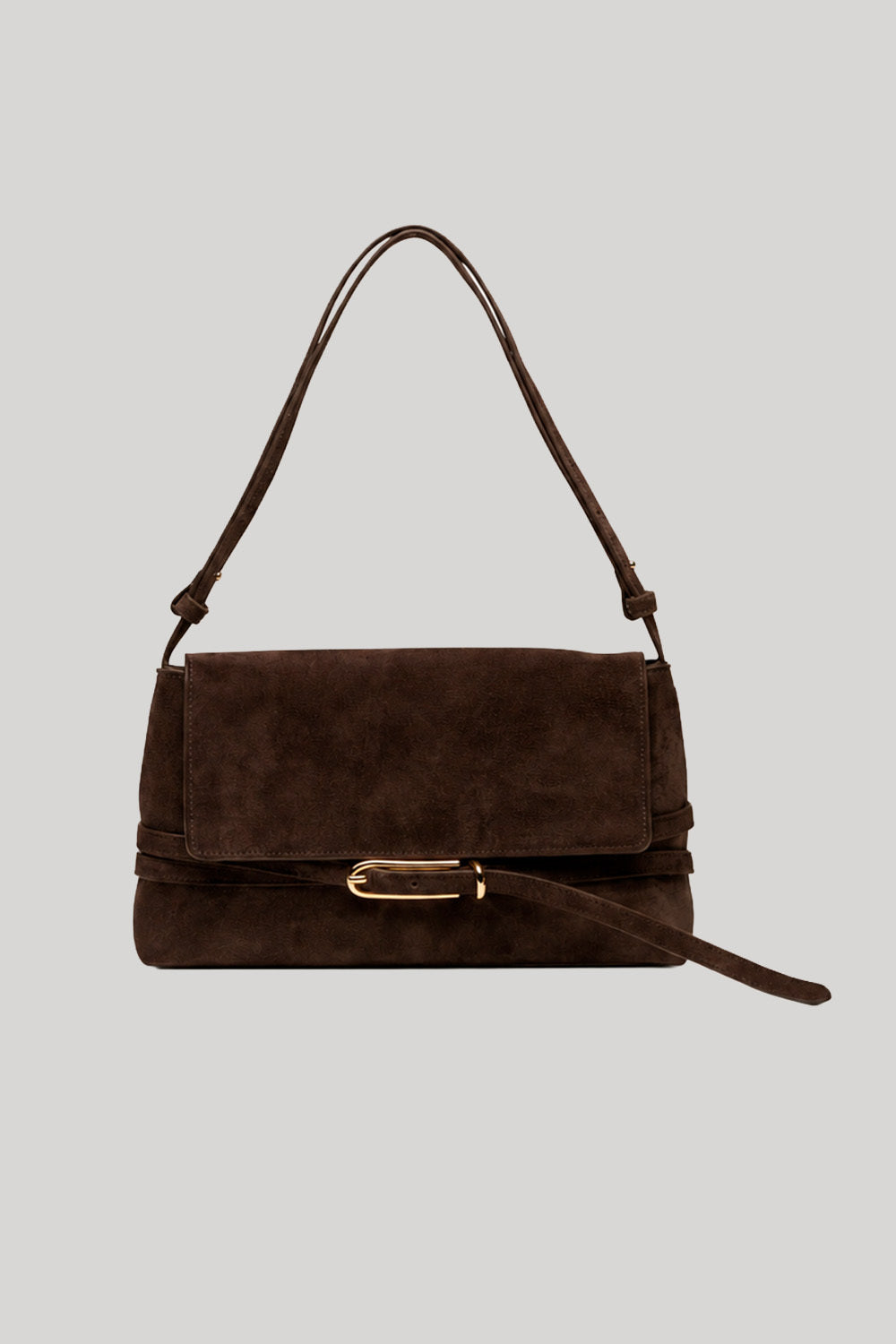 Brown belted shoulder bag