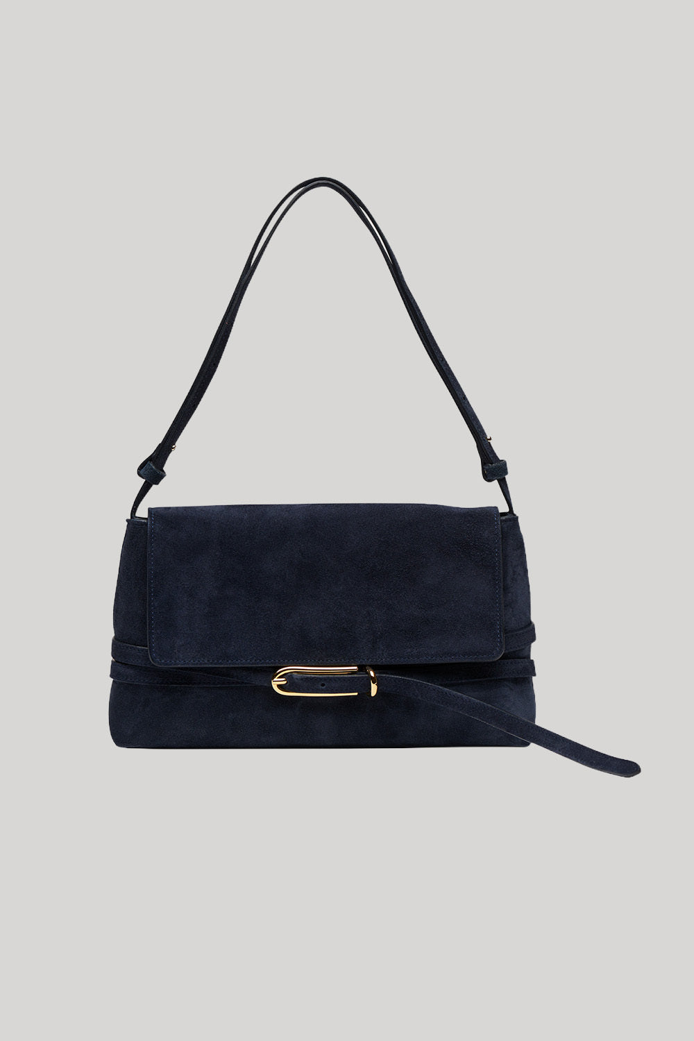 Navy belted shoulder bag