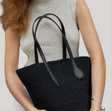 Liffner | Straw Basket in Black