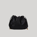 Black satin pouch