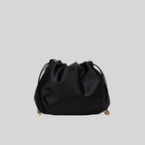 Black satin pouch