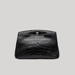 Black croc clutch