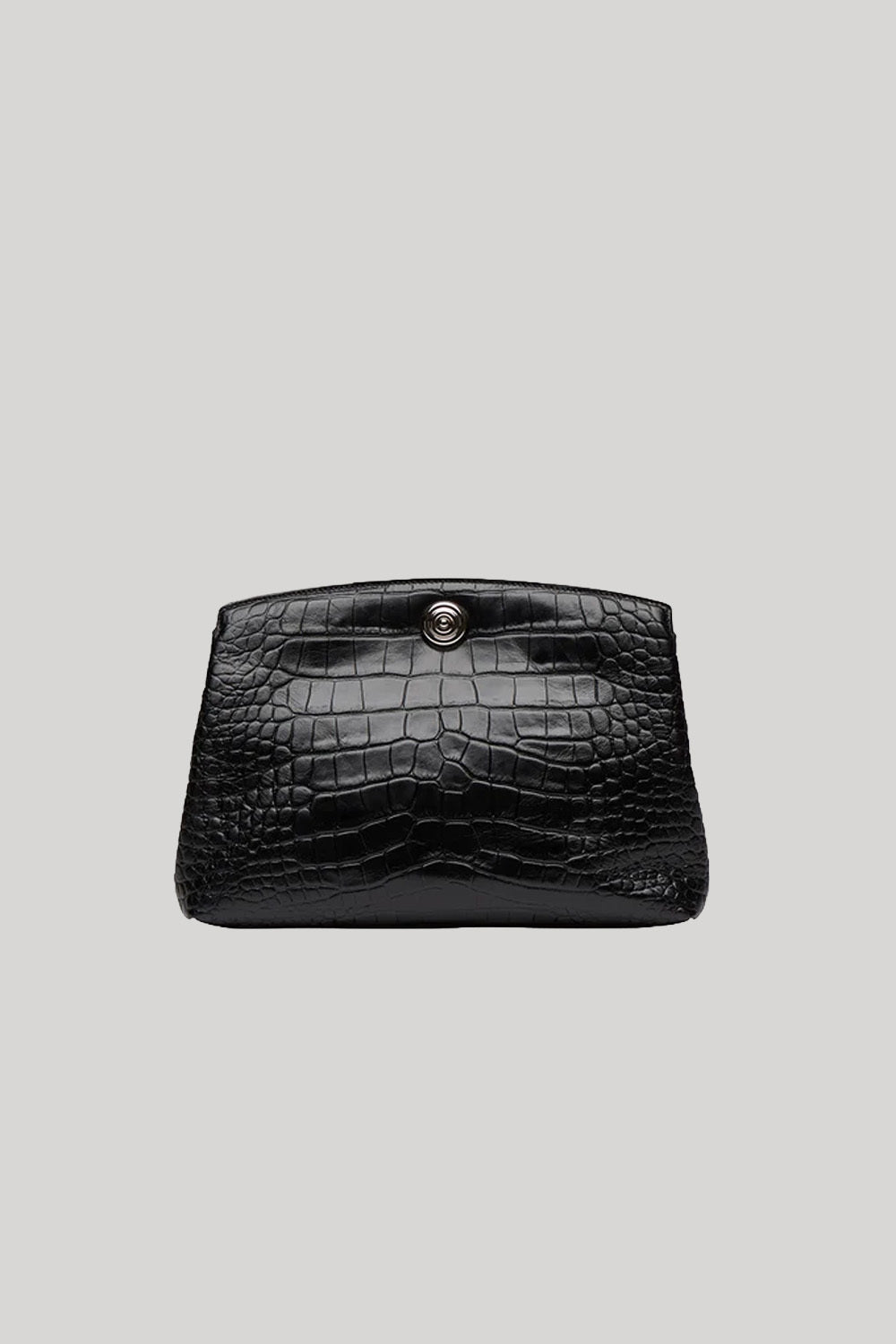 Black croc clutch