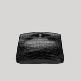 Black croc clutch
