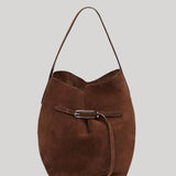 Little Liffner | Large Belted Bucket Bag in Brown