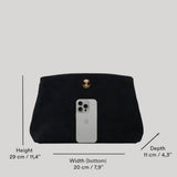 Liffner | Pushlock Clutch in Brown Suede