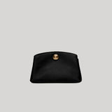Black satin clutch