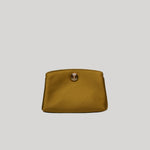 Green satin clutch