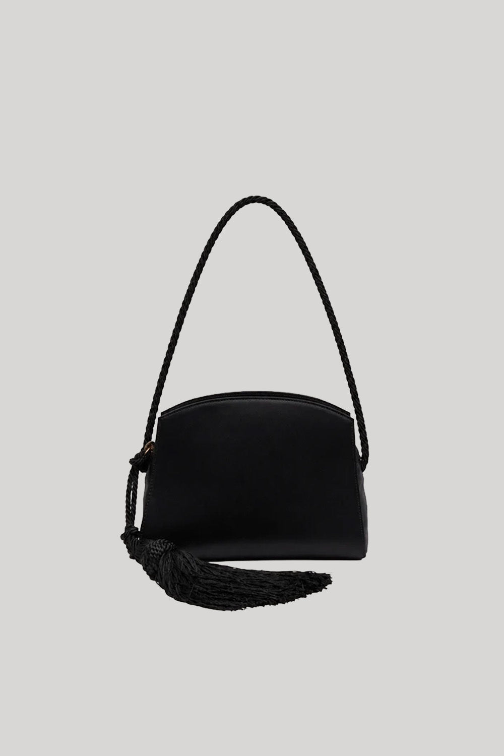 Black satin clutch