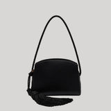Black satin clutch