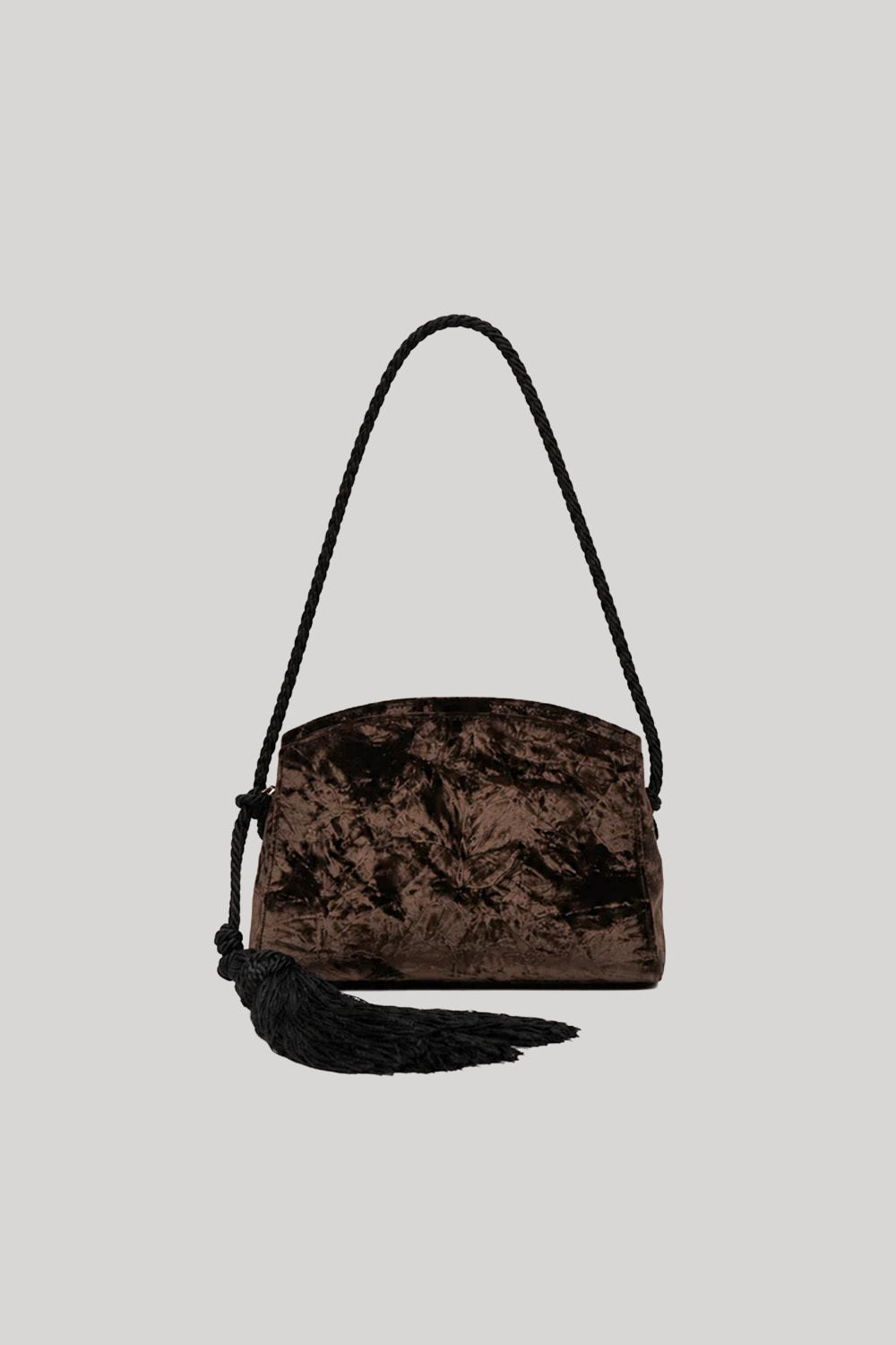 Brown velvet clutch