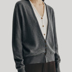 Grey cardigan with cream layer