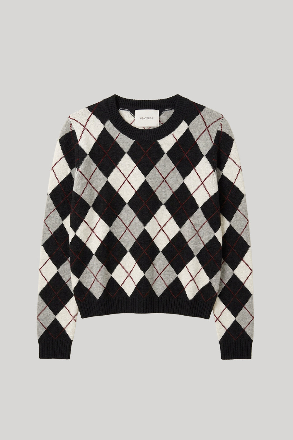 A crewneck argyle sweater 