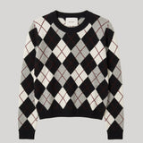 A crewneck argyle sweater 