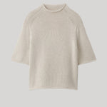 Beige short sleeve sweater