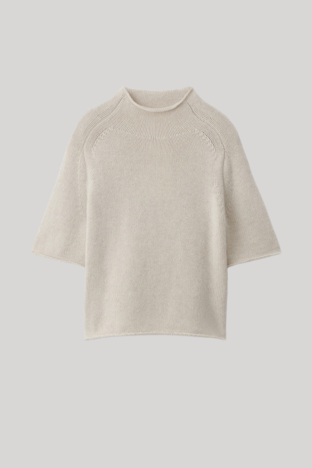 Beige short sleeve sweater