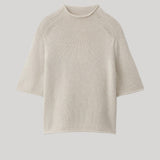 Beige short sleeve sweater