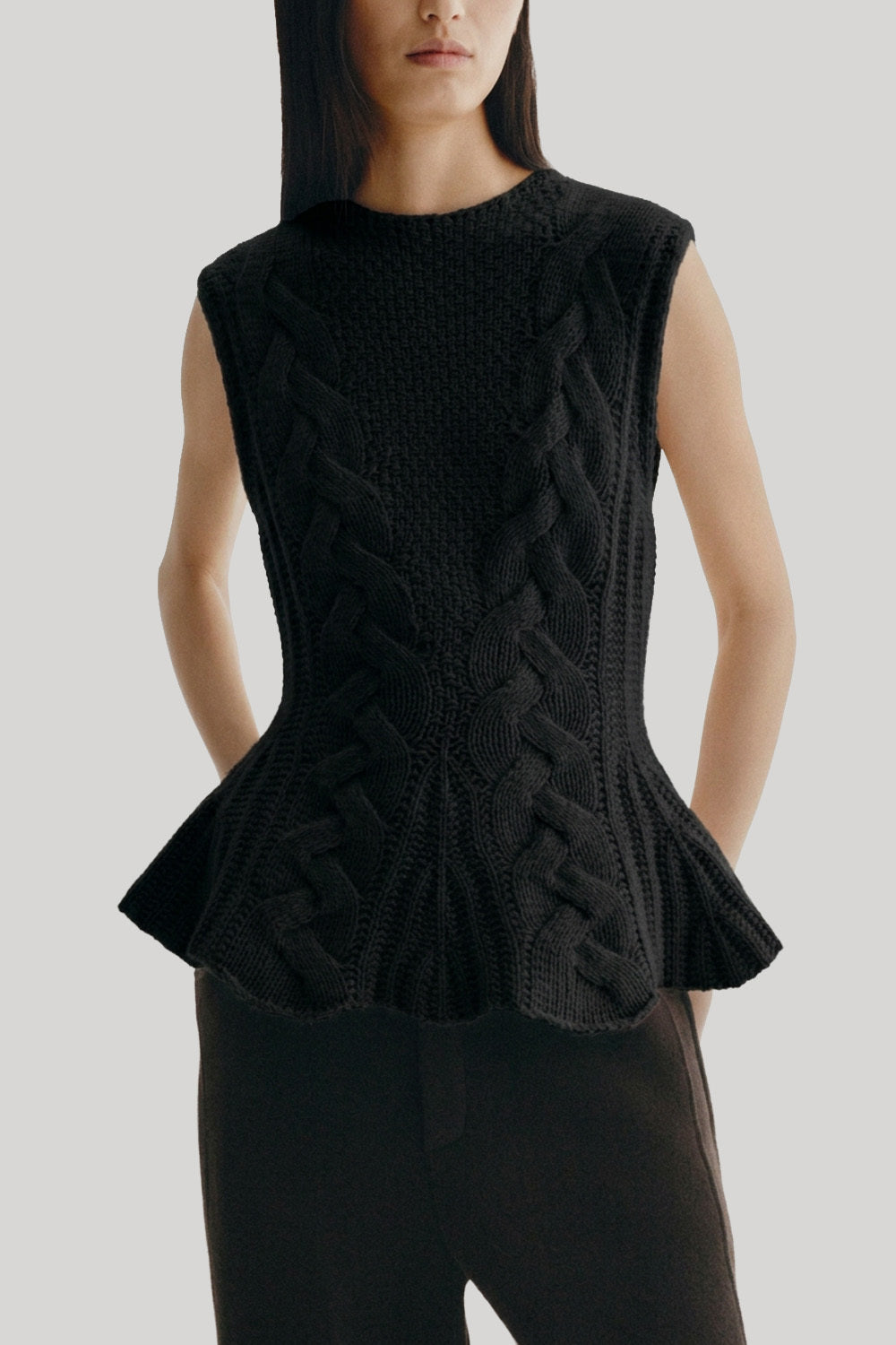 Black sleeveless knit