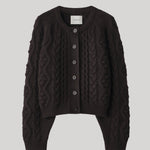 Brown cable knit cardigan