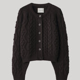 Brown cable knit cardigan