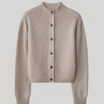 Beige knit cardigan sweater