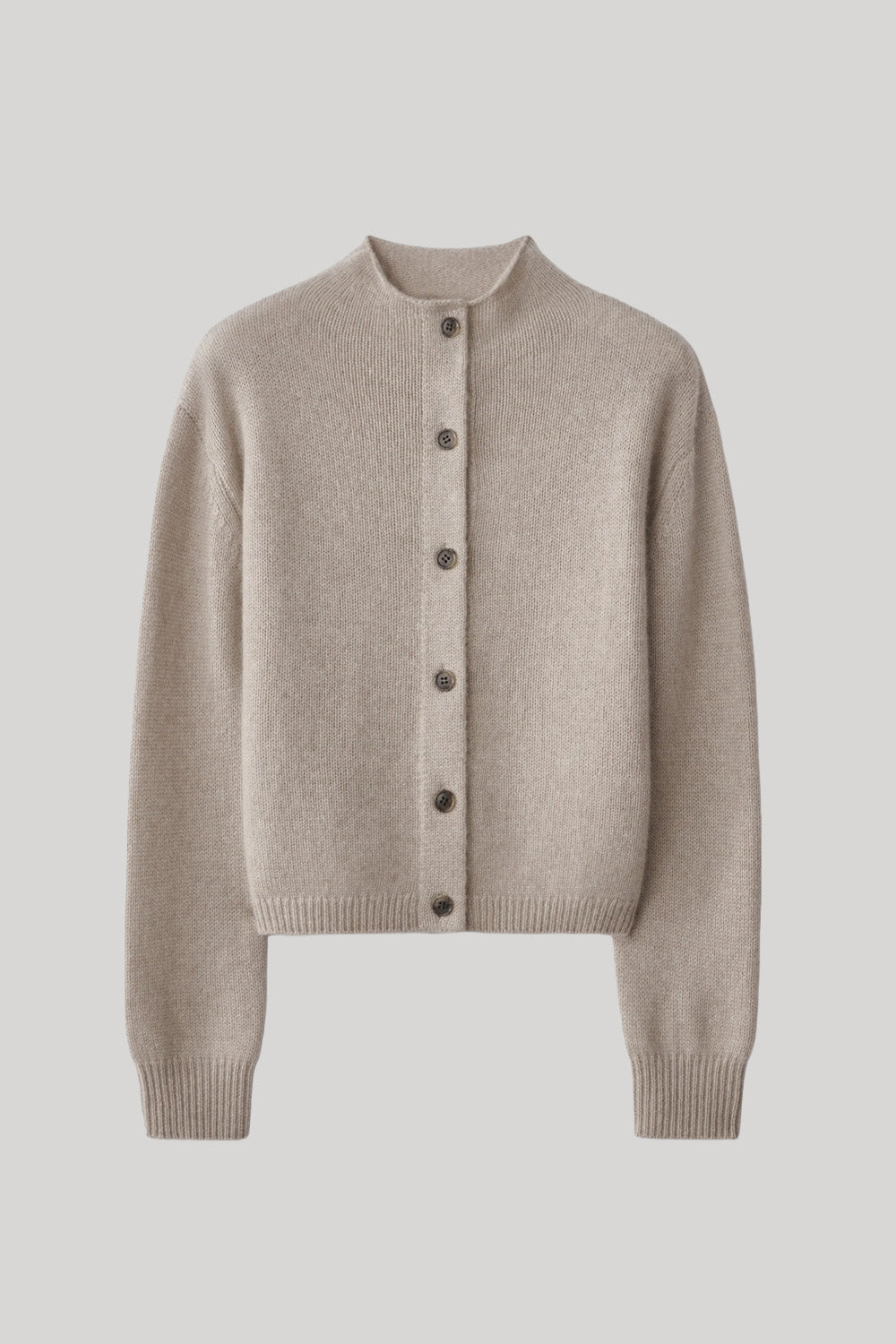 Beige knit cardigan sweater