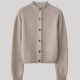Beige knit cardigan sweater