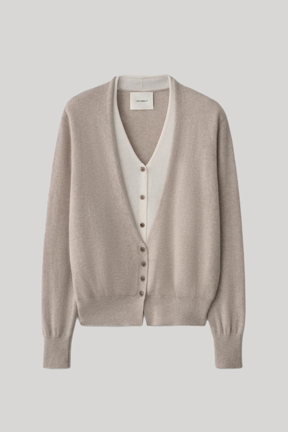 Sand cardigan with cream layer
