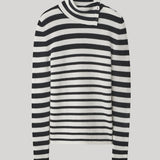 Lisa Yang | The Sabrine Sweater in Salt/Noir