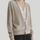 Sand cardigan with cream layer