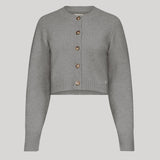 Loulou de Saison | Zephyr Cropped Cardigan in Grey