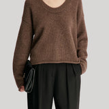 Loulou de Saison | Derry LDS U Neck Cashmere Sweater in Coffee