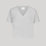 Loulou De Saison | FAAA LDS V-neck T-shirt in Grey Melange