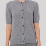 Loulou De Saison | Jodi Short sleeve cashmere cardigan in Grey Melange